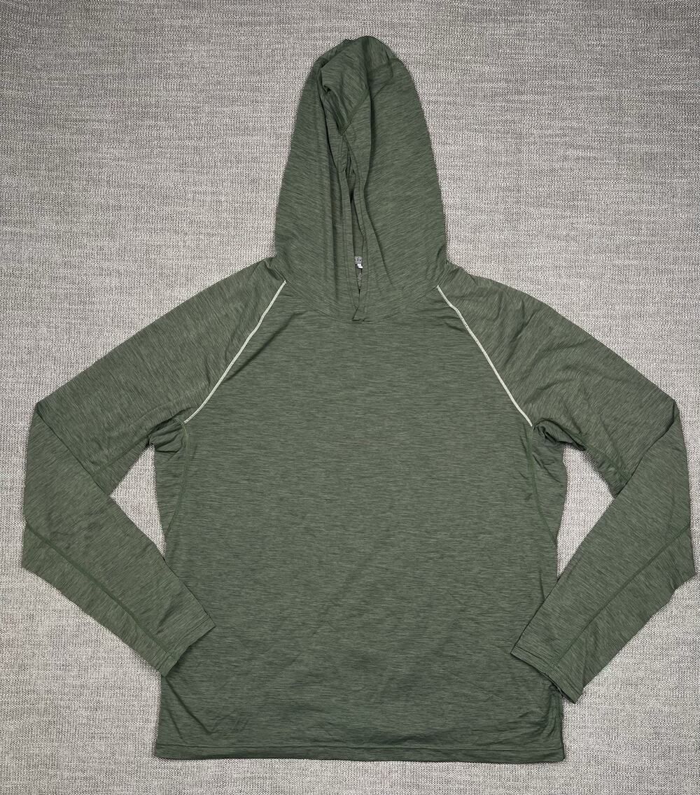 prAna Calder Hoodie Mens Medium Green UPF 50 Performance Sun Protection